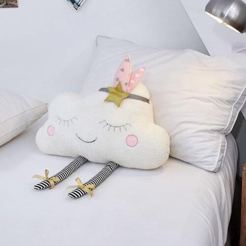 Cloud Baby Comforting Pillow Embroidery Squinting Patio Cushions Childrens Room Bay Window Decoration Backrest Lumbar Pillow