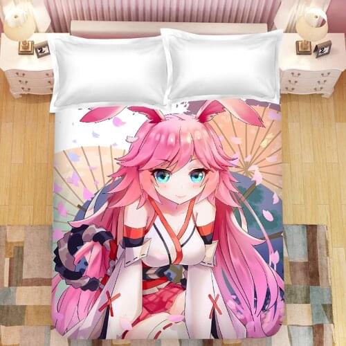 Yae Sakura Anime 3D Printed Bed Sheet Coverlet Children Room Bed Sheet Bed Linen (NO Duvet Cover Pillowcase) 04