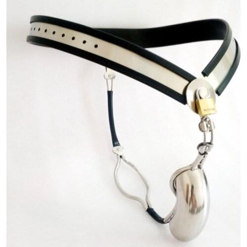 Stainless steel silicone male chastity cage belt cock cages chastity devices bdsm sex toys for men cbt lock penis sleeve