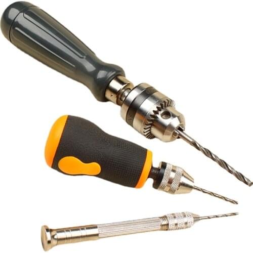 Simple hand twist drill handle hand twist drill model woodworking tools stationery manual drilling drill Mini hand drill
