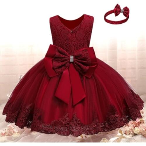 Baby Girls Christmas Dress 1 2 Years Birthday Party Lace Princess Costume Newborn Baby Christening Gown Toddler New Year Clothes