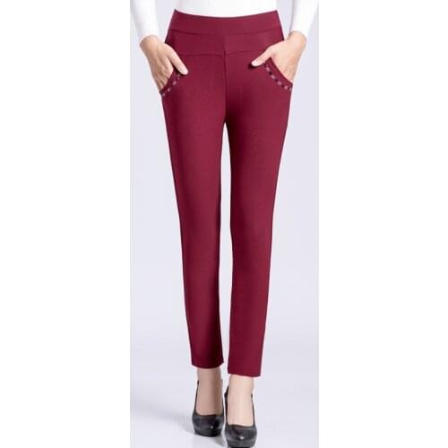 Spring & summer Pencil Pants Women Spring Cute Candy Colors Pencil Pants Elegant Basic Stretch Big Size Mom Pants Leggings Pants
