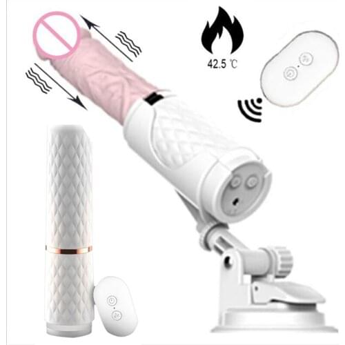 Silicone Realistic Dildo Vibrator Remote Control Penis Heating Telescopic Vibrating Sex Machine Adults Sex Toys For Women PJ0036