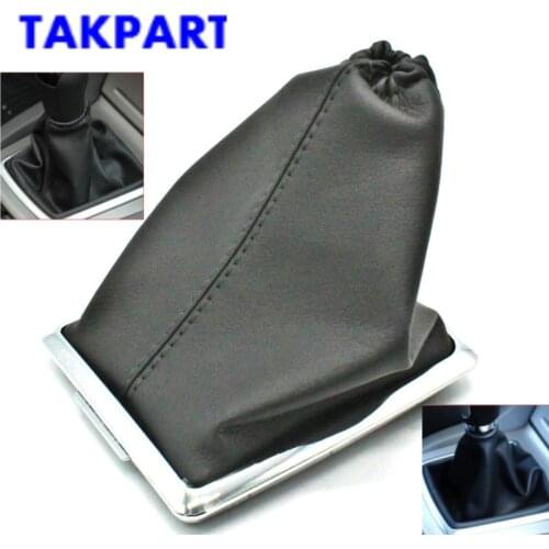 TAKPART Gear Shift Collars Sticker Gaiter Knob Boot Cover PU Leather Case For Ford Focus 2 2005-2012