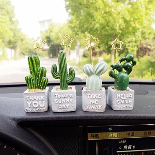 Car Decoration Cactus Model Resin Cute Toy Plant Auto Interior Dashboard Ornament Accessories Fashion Creative Adornment Gifts