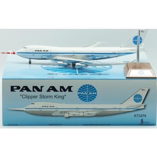1:200 Scale PAN AM Airline Airplane B747-100 N732PA Clipper Storm King Alloy Aircraft Model Tosy with Base Landing Gear Plane