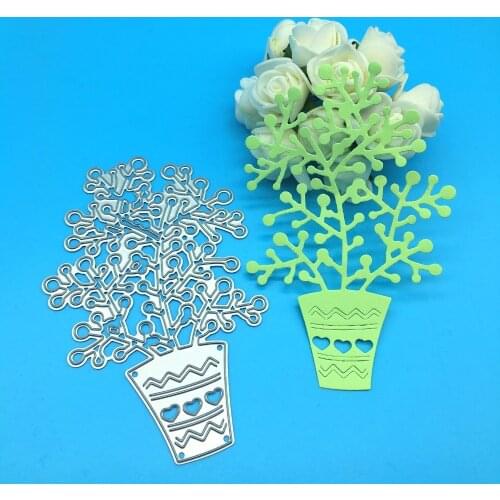 YINISE Metal Cutting Dies For Scrapbooking Stencils Potted plant DIY PAPER Album Cards MAKING Embossing Folder Die CUT Cuts MOLD