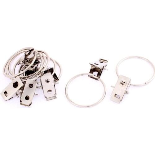 Window Curtain Drapery Metal Rings Clip Hooks 8pcs for 32mm Dia Rod Pole