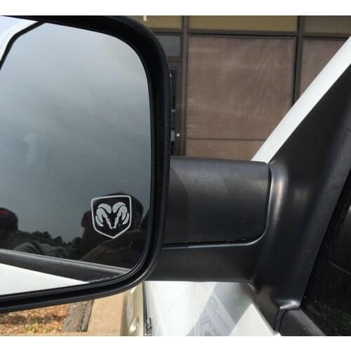 For Dodge Ram Head Etched / Frosted Look Mirror Glass Decal Stickers ~ Set Of 2