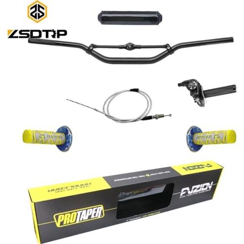 ZSDTRP Pro Taper Fat Bar 1-1/8" CNC Dirt Bike Motorcross Handle Grips Throttle Cable Racing Handlebar 800mm