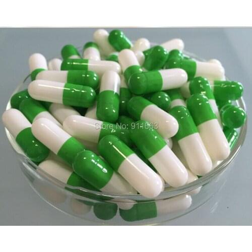 10,000pcs 0# green/white colored empty gelatin capsules sizes/gelatin capsules/gelatine hollow capsules