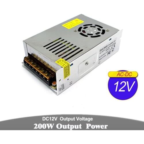 12V 16.7A 200W DC Power Supply unit LED Driver Transformers 220V 110V AC DC12V SMPS for CCTV Camera Strip Lighting Monitor