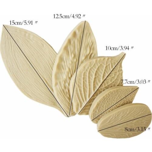 5pcs Silicone Leaf Cake Mold Fondant Cake Decorating Tools Leaf Silicone Molds Mould Baking Kitchen