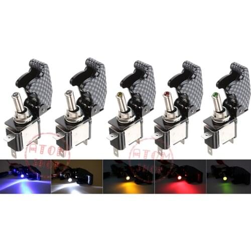 Car modified switch 12V modified speed racing car switch carbon fiber cover