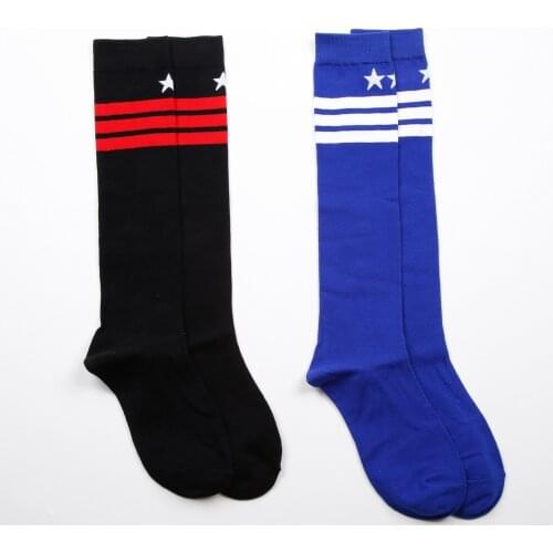 Woman Fashion Printing New Striped Star Harajuku Personality Knee Ventilation Cotton Pile Heap Socks Autumn