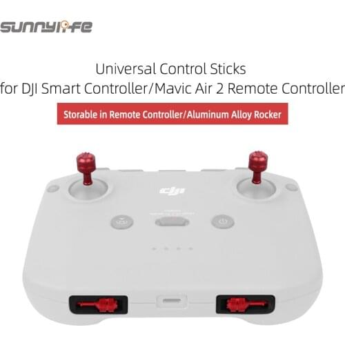 Sunnylife Aluminum Alloy Control Sticks Thumb Rocker Storable Joysticks for DJI Smart Controller/Mavic Air 2 Remote Controller