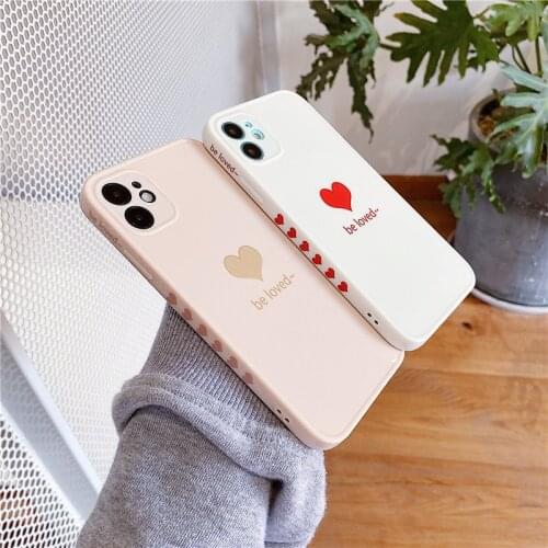 Ins Korean fashion Retro sweet Love Lovers art Phone Case For iPhone 12 11 Pro Max Xr Xs Max 7 8 Plus 7Plus case Cute Soft Cover