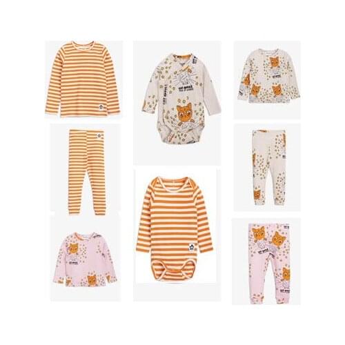 Kids Clothing Set 2020 Spring Autumn StRafina Girls Boys t shirt pants Children Clothes jumpsuit Animal striped top leggings