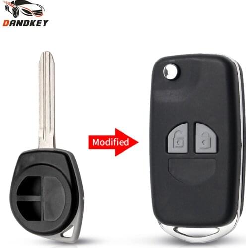Dandkey For Suzuki Igins Alto SX4 Vauxhall Agila 2005 2006 2008 2009 2010 Modified Flip Car Key Fob Shell TOY43 Blade Button Pad