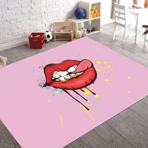 Lips Patterned Carpet ,Non Slip Floor Carpet,Teens Carpet,Turkish Rug