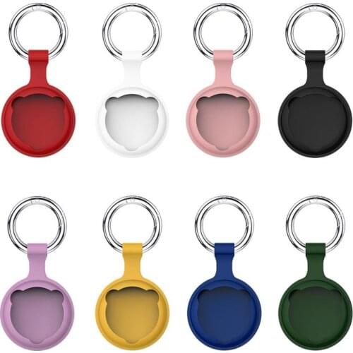 TPU Leather Protective Case For Apple Airtags Keychain Smart Cover For Airtag Locator Tracker Anti-lost Device Sleeve Key Charm