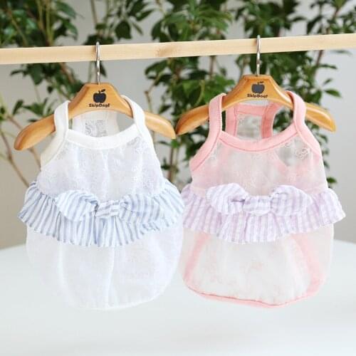 Summer New Dog Cat Dress for Pet Clothes Puppy Apparel Poodle Bichon Frise Pomeranian Yorkshire Clothing Pet Skirt Free Shipping