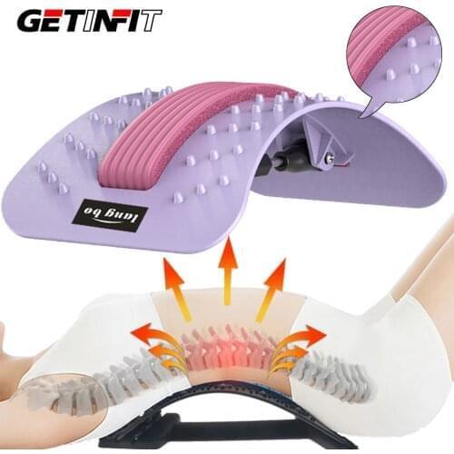 Getinfit New Back Massager Stretcher Fitness Massage Pain Relief Relaxation Back Stretching Board Spine Magnet Therapy