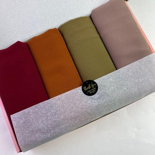 Trendy Womens Plain Hijab Heavy Chiffon Scarf Box Wrap Solid Color Shawls Headband Muslim Hijab Headscarf Foulard Femme