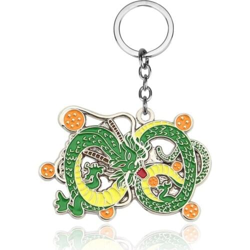 Fashion Japanese Cartoons Anime Ball Z Green Keychain Figures Toys 7 Stars Balls Key Chain Car Gifts Accessories
