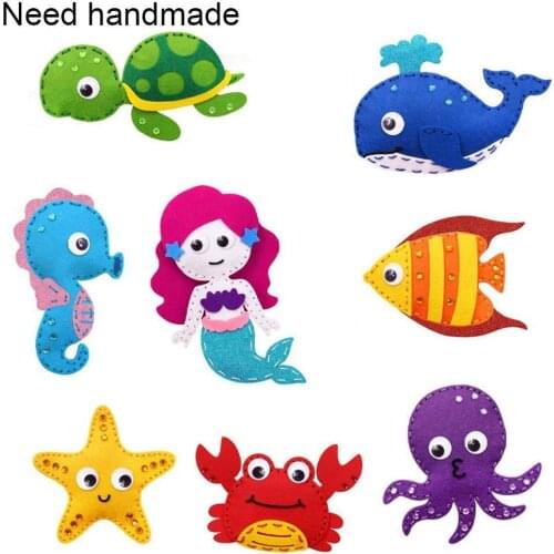 DIY Felt Sew Kits Forest Creatures Animal Jungle Handmade Stuffed Cartoon Materials Supplies Kids Educational Birthday Fun Gifts
