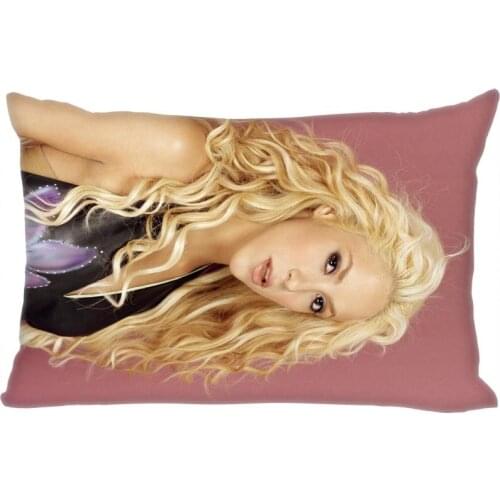 New Shakira Pillowcase Satin Fabric Bright Smooth Rectangle Zipper Pillow Cases Home Wedding Decorative For Friend Gift
