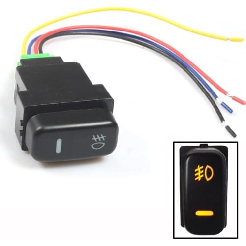 NHAUTP 1Pcs 4 Wires Car Fog Light Switch For Mitsubishi Pajero Triton ASX Lancer 5 Pin ON-OFF Button Orange 12V