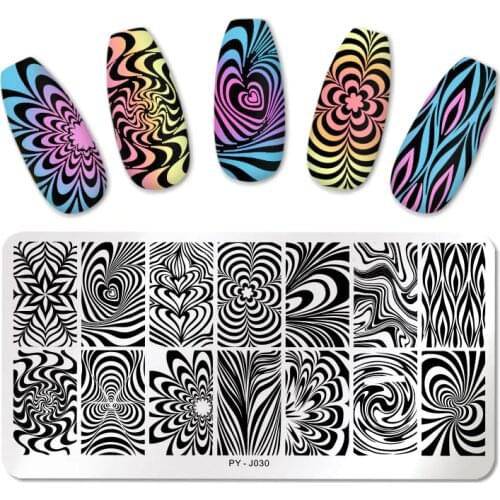 PICT You Nail Stamping Plates Geometry Flower Pictures Nail Art Plate Stencil Stainless Steel Nail Design Template