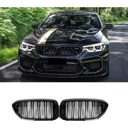 Front Bumper Kidney Grille Grill for BMW G30 G31 G38 5 Series 525I 530I 540I 550I with M-Performance Black Double Line Kidney Gr