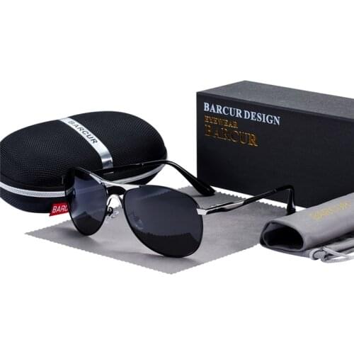 BARCUR Brand Design Sunglasses High Quality Men Polarized Sun Glasses Driving Mens Sun Glasses UV400