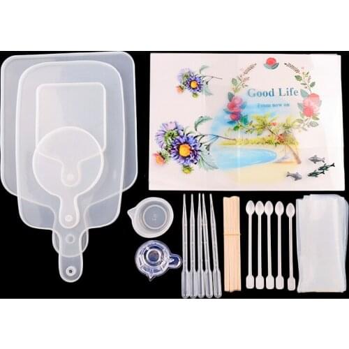 TC171 37Pcs Handle Tray Molds For Resin Set Uv Resin Casting Tools Herramientas De Mano For DIY Crafts Jewelry Making