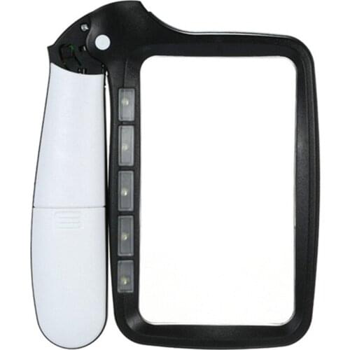 5 LED Magnifying Glass Lights, 2 Modes, Dimmable, Foldable Reading Magnifier