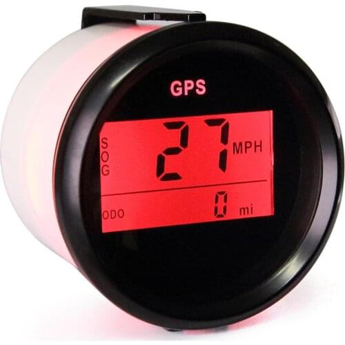 1pc 52mm Digital GPS Boat Speedometer Auto Black Odometers Device 0-999km Mph Knots 9-32v with Light And GPS Antenna Sog