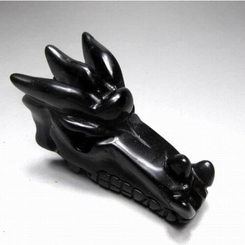 2.5"/61g Obsidian Dragon Head Handmade Stone Carving - crystals and stones healing Mineral specimen Home Decor