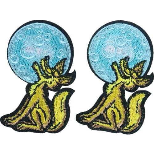 2PCS Creative Wolf Patch DIY Animals Embroidery Applique Iron on Patches for Clothes High Quality Clothes Stickers Wholesale