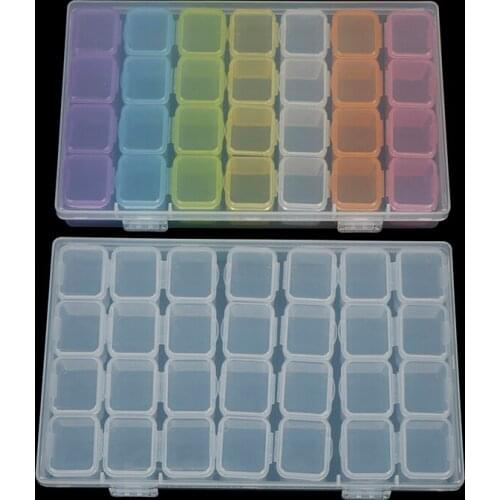 28 Slots diamond painting clear storage box case embroidery cross stitch tool
