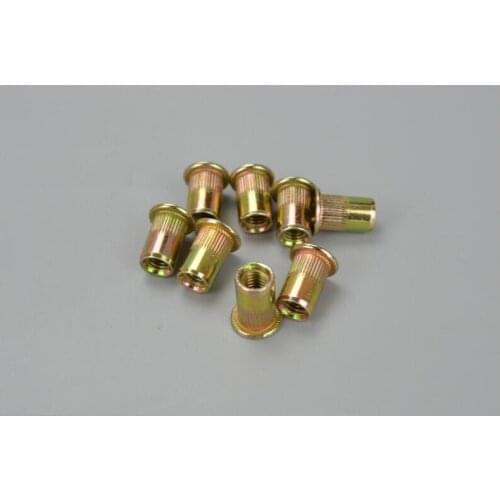 30Pcs M3 M4 M5 M6 M8 M10 Zinc Plated Carbon Steel Knurled Flat Head Rivet Nuts Rivet Insert Nutsert Cap