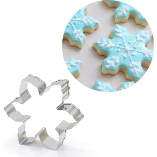 3D Snowflake Cookie Cutter Stainless Steel Cookie Molds Bakeware Gingerbread Baking Form Biscuit Cutter for Home Easter Party