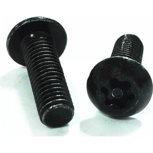 50pcs M2 Carbon steel black Pan head hexagonal column Round heads six stars Plum with needle torx Anti-theft 4mm-10mm Length