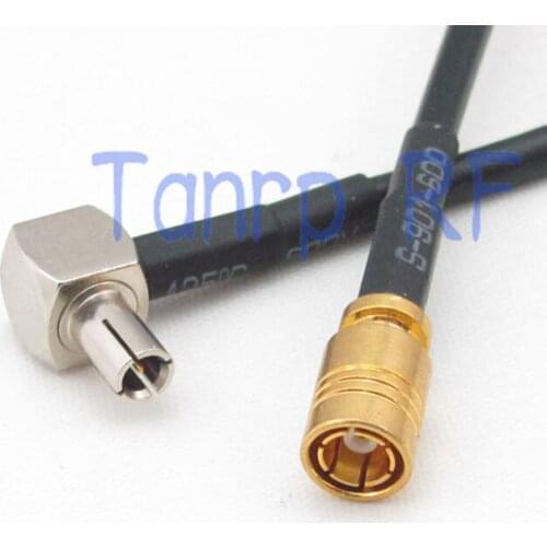 50CM Pigtail coaxial jumper RG174 extension cord cable 20in TS9 male plug right angle to SMB female jack RF connector adapter