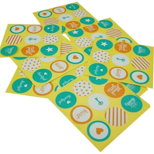 90pcs/pack Thank you Seal sticker Dots Striped sticker Three colors Round Seal Sticker for Handmade Gifts DIY Stickers