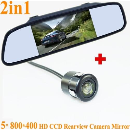 Promotion For Color Car Rear View Camera for All cars with 4.3 Inch LCD Monitor Mirror 2 In 1 Car Parking System