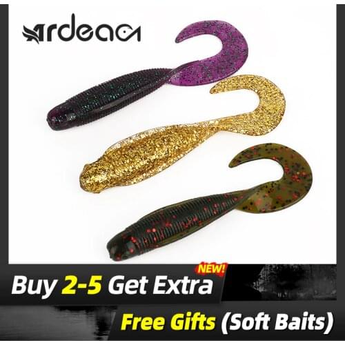 Ardea Soft Lures Silicone Bait 6pcs 90mm 6.3g Curly Swimbait tail Wobblers Worm Jigging Artificial Baitfishing Fishing Tackle