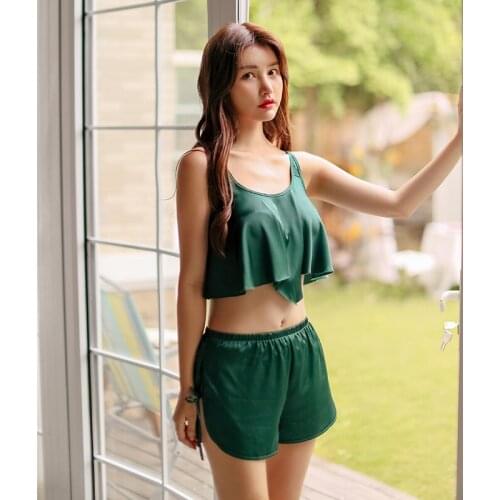 Satin Pajamas Suit Sexy Lingerie Satin Lingerie Large Size Temptation Strap Sexy Pajamas Set Sexy Lingerie Nightwear