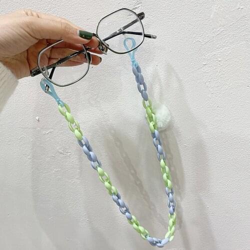 2021 New Colorful Acrylic Glasses Chains Candy Color Sunglasses Strap Lanyard for Women Kids Eyeglasses Holder Chain Necklaces